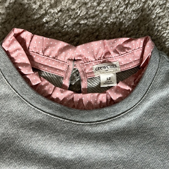 Crew cuts dress grey dress with pink and white collar - Picture 2 of 2